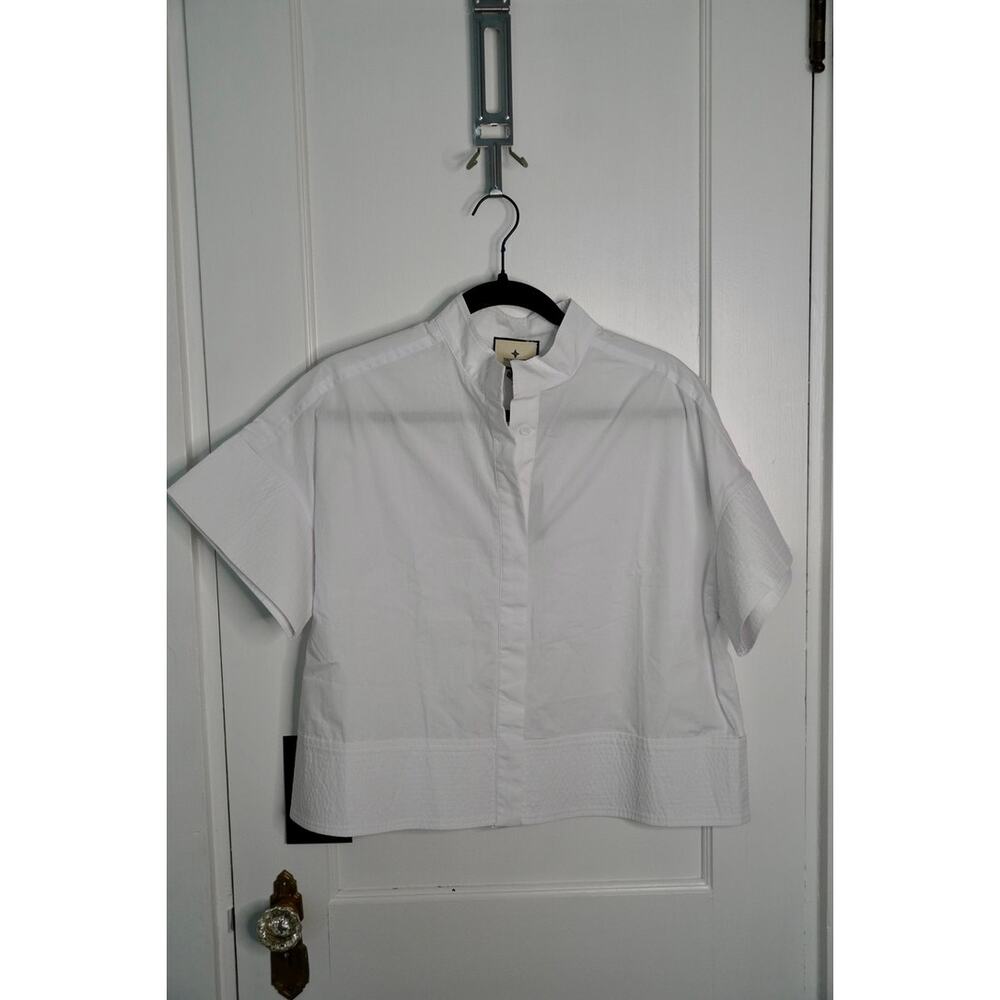 Tuckernuck White Trapunto Stitch Sofia Shirt Sz S - Picture 3 of 5
